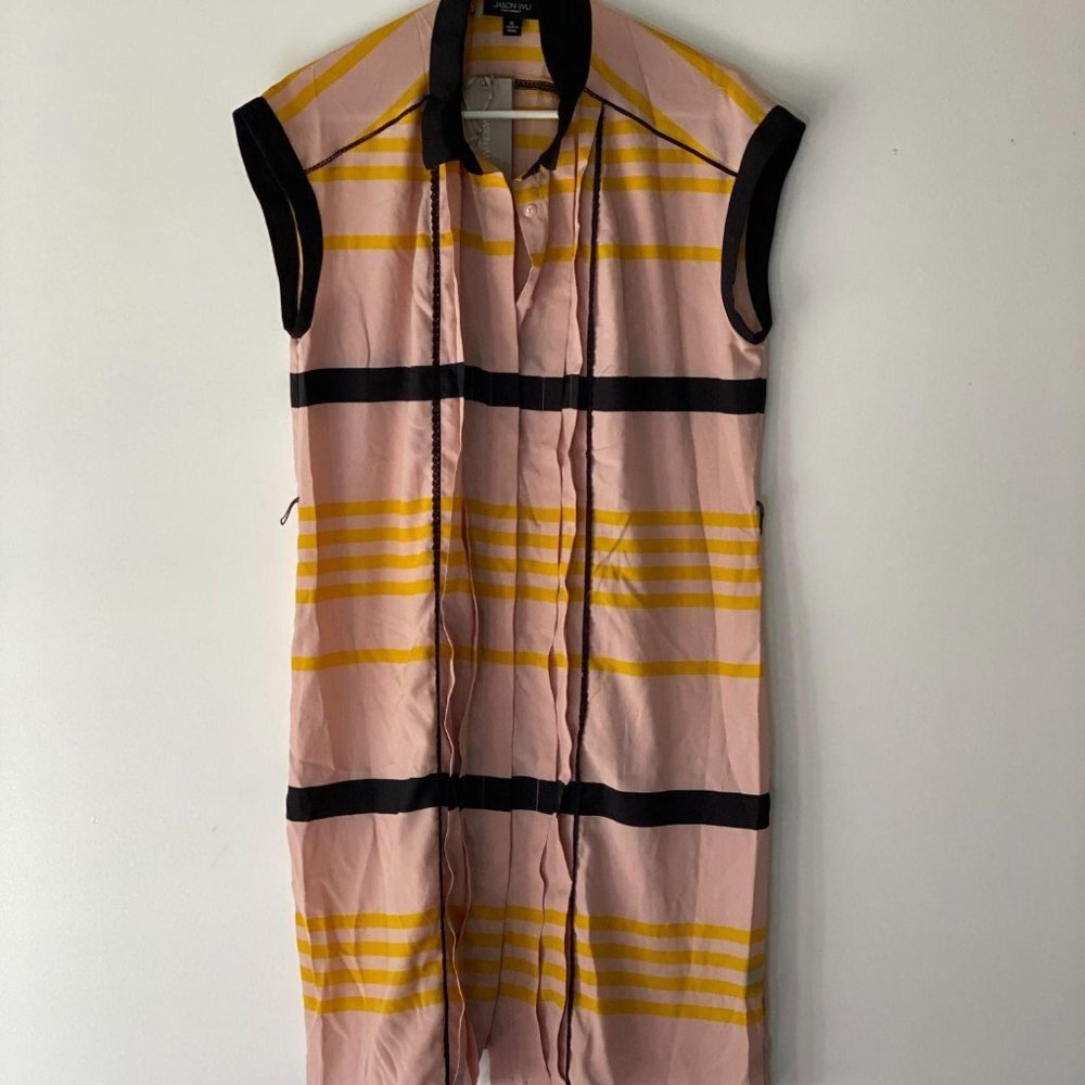 Jason Wu Striped Sleeveless Shift Dress - DOES NOT COME WITH BELT - Picture 5 of 6